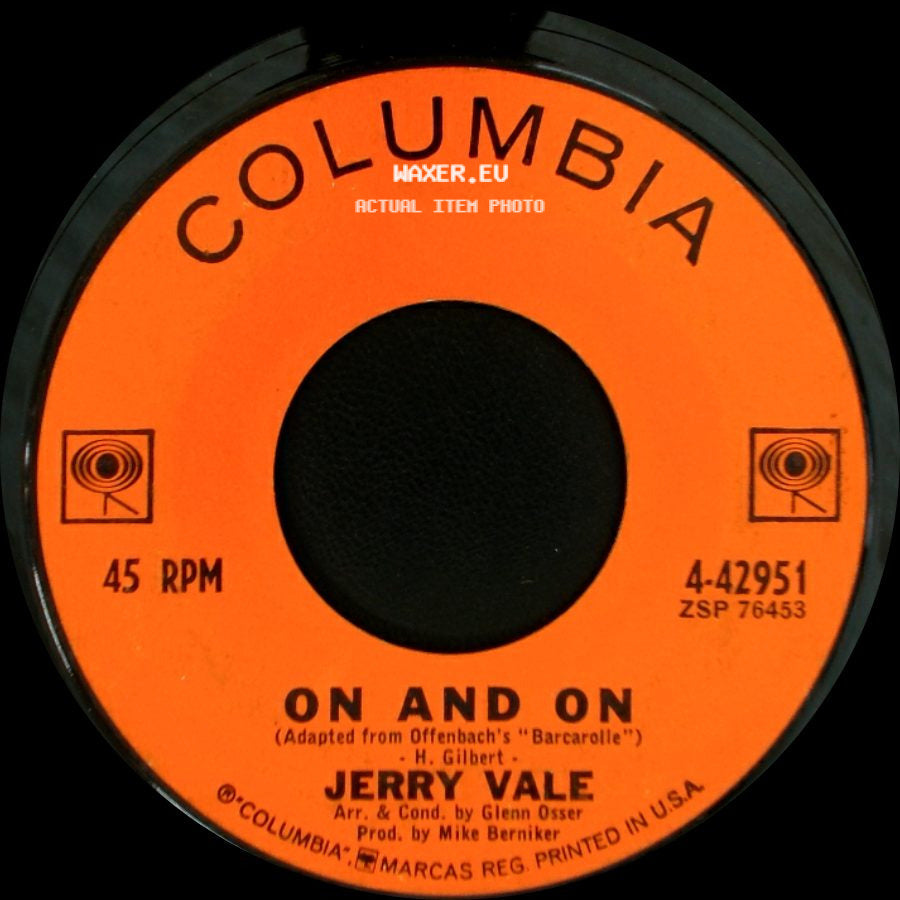 Jerry Vale - On And On / The Peking Theme (So Little Time) side A