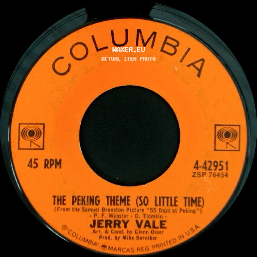 Jerry Vale - On And On / The Peking Theme (So Little Time) side B