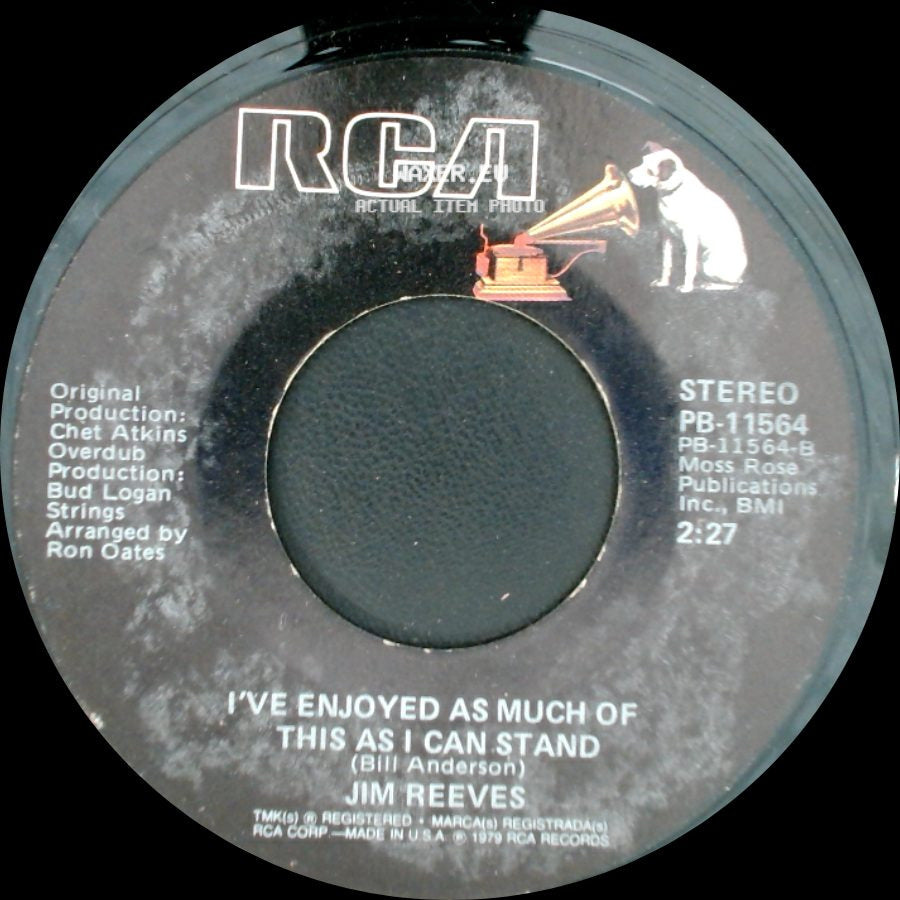 Jim Reeves - I've Enjoyed As Much Of This As I Can Stand / Don't Let Me Cross Over side A