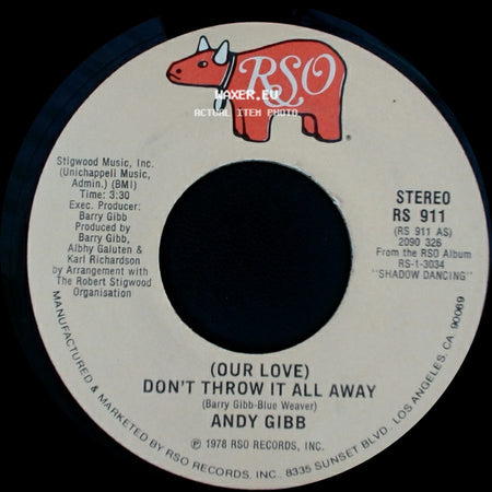Andy Gibb - One More Look At The Night / (Our Love) Don't Throw It All Away side B