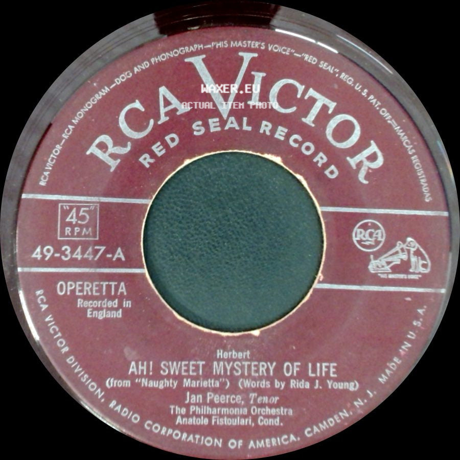 Jan Peerce - Song Of Songs / Ah! Sweet Mystery Of Life side B