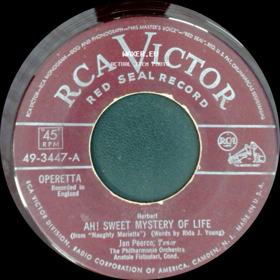 Jan Peerce - Song Of Songs / Ah! Sweet Mystery Of Life side B