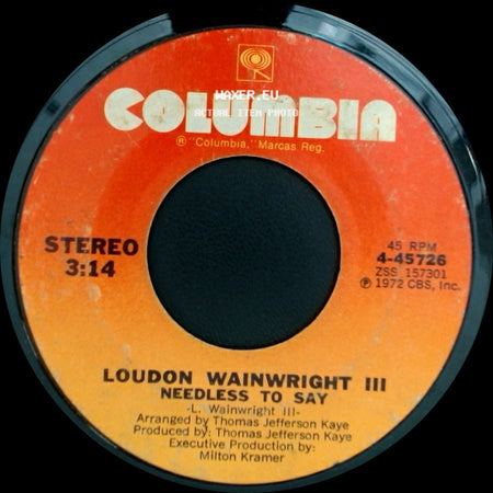 Loudon Wainwright Iii - Needless To Say / Dead Skunk side A