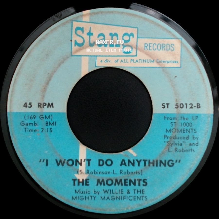 The Moments - Love On A Two-Way Street / I Won't Do Anything side B