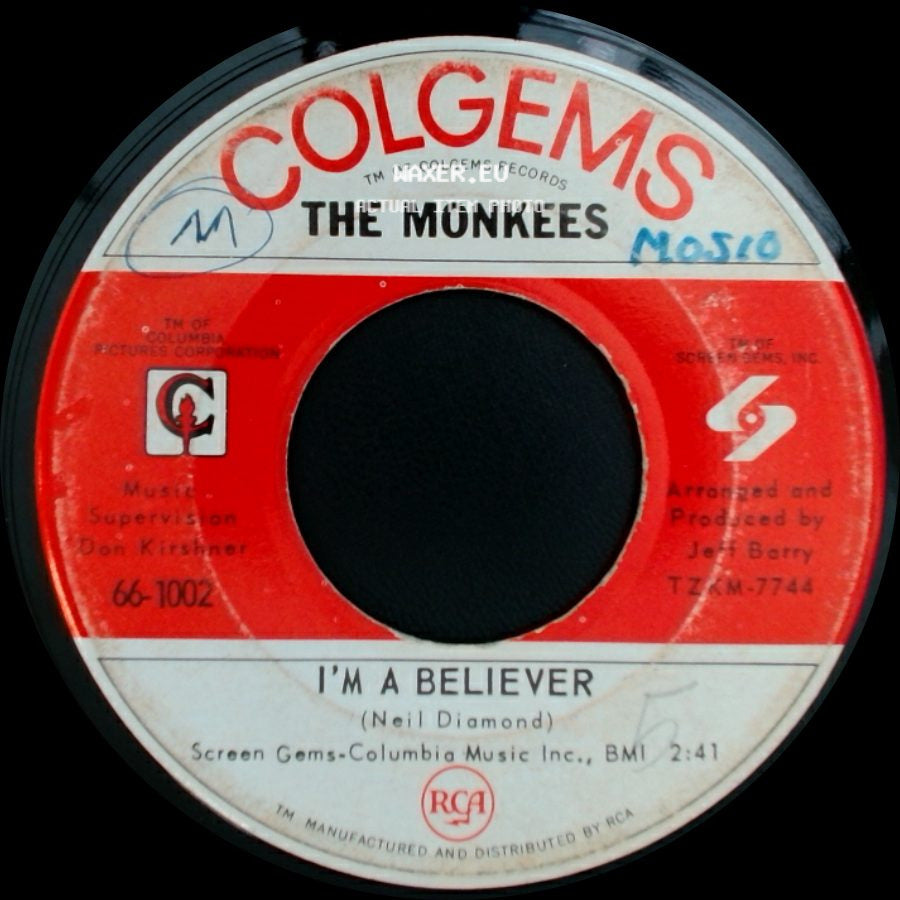 The Monkees - (I'm Not Your) Steppin' Stone / I'm A Believer side B