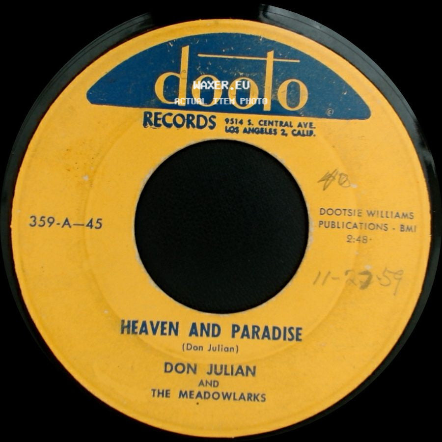 Don Julian And The Meadowlarks - Embarrassing Moments / Heaven And Paradise side B