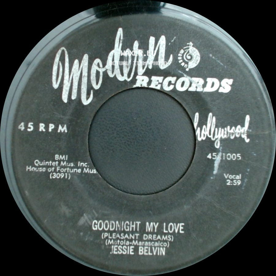 Jessie Belvin - Let Me Love You Tonight / Goodnight My Love (Pleasant Dreams) side B