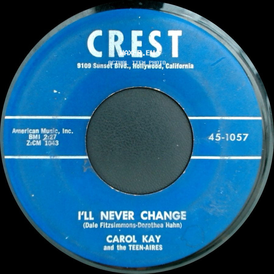 Tommy Dee / Carol Kay And The Teen-Aires - Three Stars / I'll Never Change side B