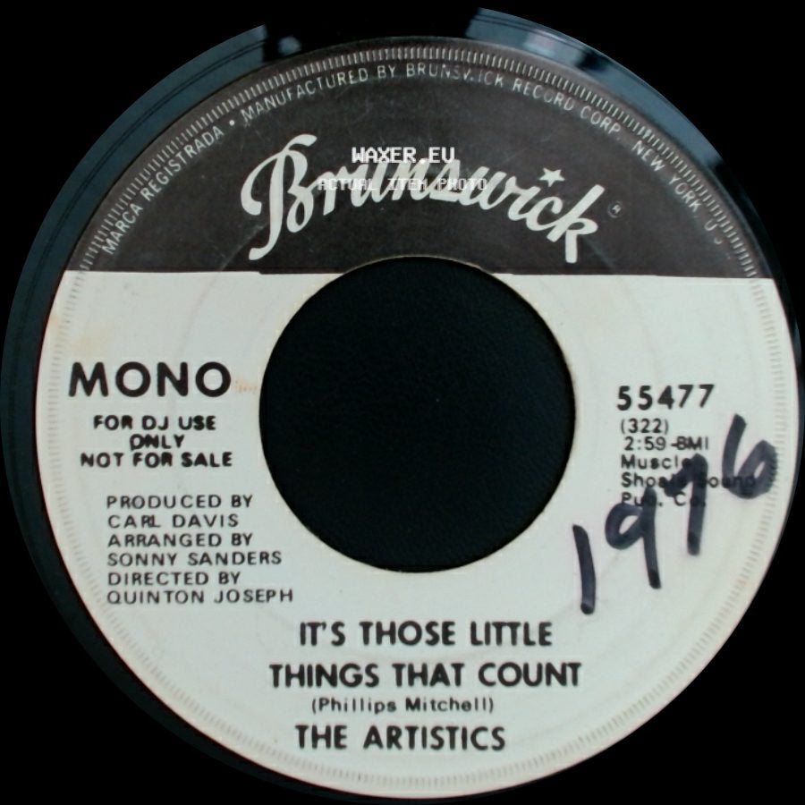 The Artistics - It's Those Little Things That Count / It's Those Little Things That Count side A