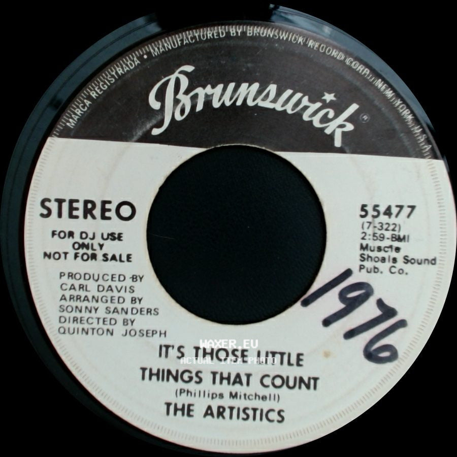 The Artistics - It's Those Little Things That Count / It's Those Little Things That Count side B