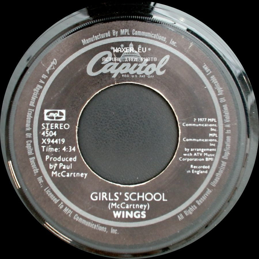 Wings - Girls' School / Mull Of Kintyre side A