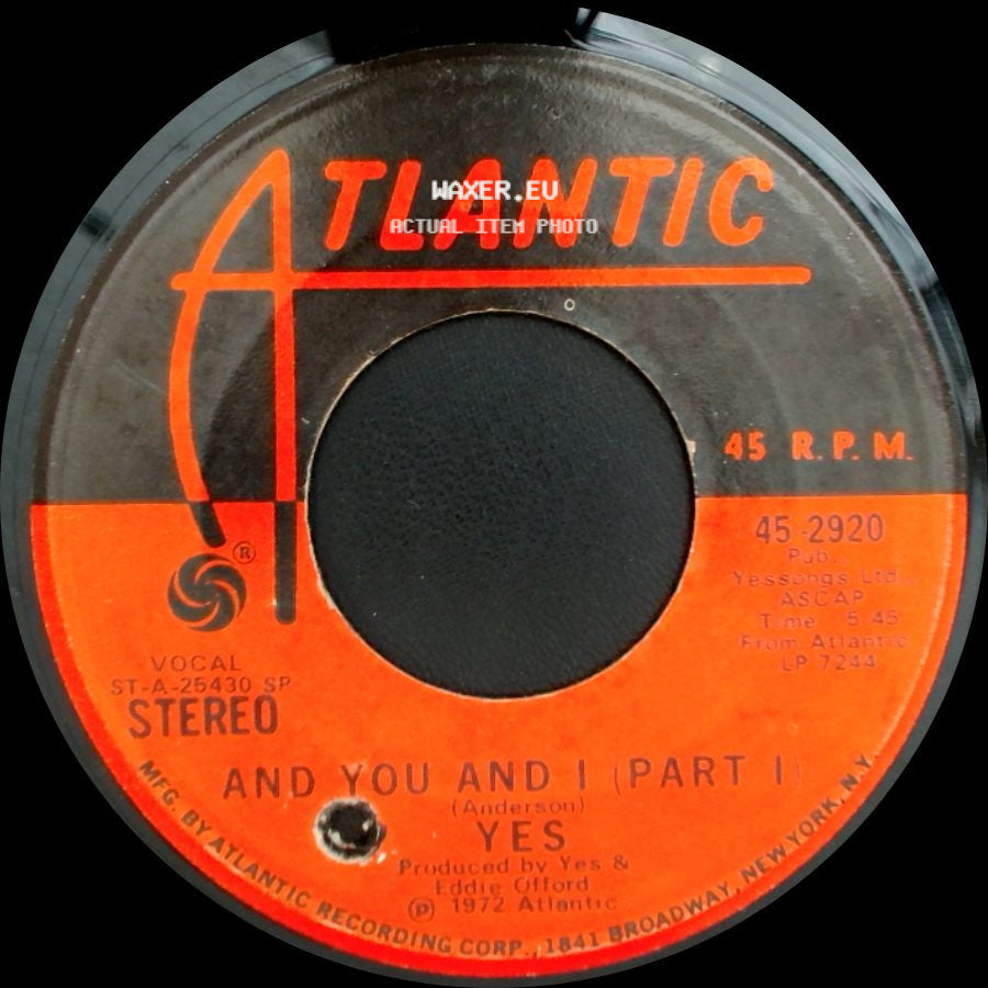 Yes - And You And I (Part Ii) / And You And I (Part I) side B