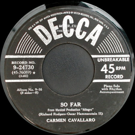 Carmen Cavallaro - It Might As Well Be Spring / So Far side B