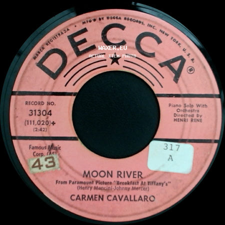 Carmen Cavallaro - Moon River / Back Street side A