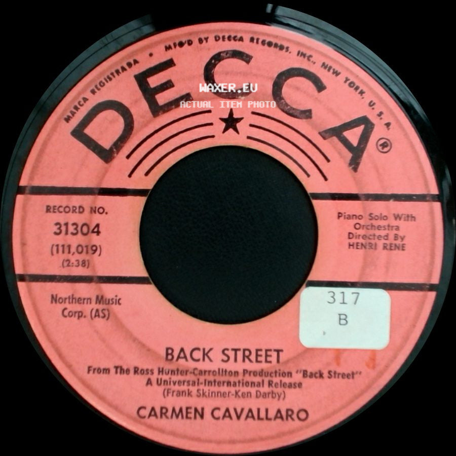 Carmen Cavallaro - Moon River / Back Street side B