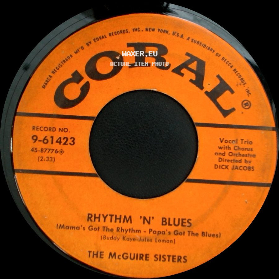 The Mcguire Sisters - Something's Gotta Give / Rhythm 'n' Blues side B