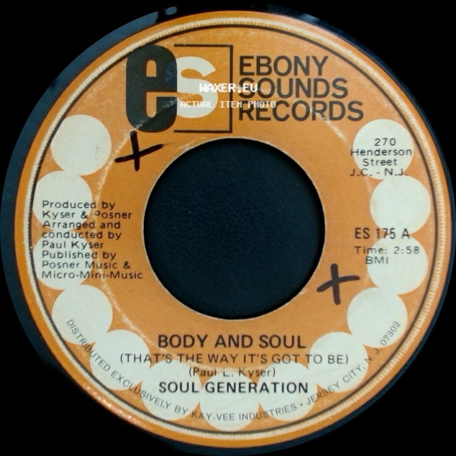 Soul Generation - Body And Soul (That's The Way It's Got To Be) / Mandingo Woman side A