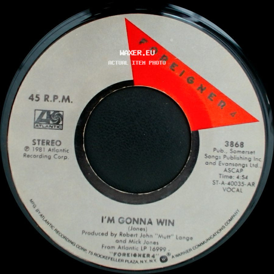 Foreigner - Waiting For A Girl Like You / I'm Gonna Win side B