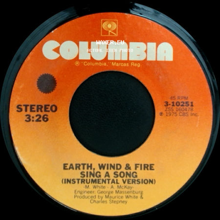 Earth, Wind & Fire - Sing A Song (Instrumental Version) / Sing A Song side A
