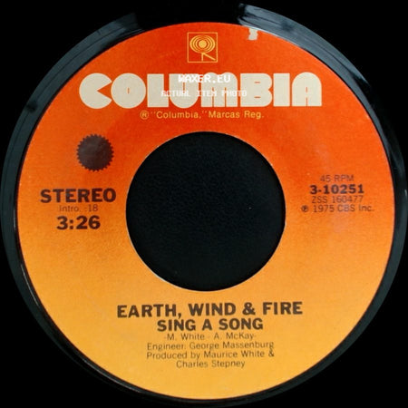 Earth, Wind & Fire - Sing A Song (Instrumental Version) / Sing A Song side B