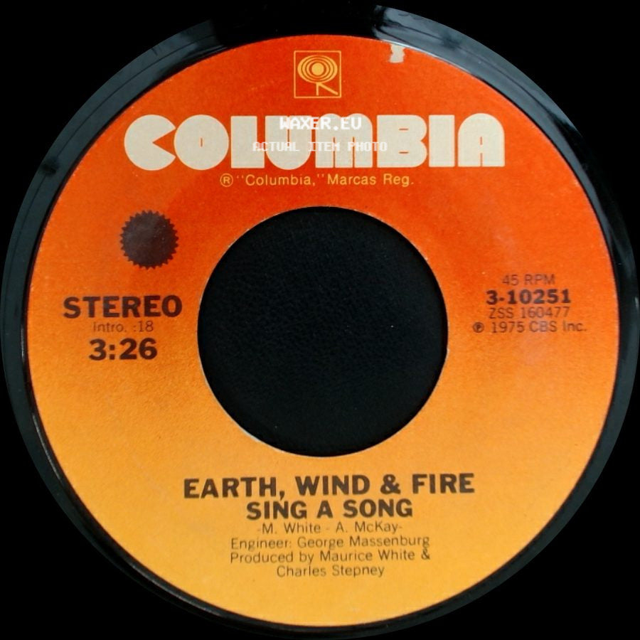 Earth, Wind & Fire - Sing A Song (Instrumental Version) / Sing A Song side B