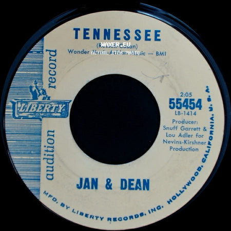 Jan & Dean - Tennessee / Your Heart Has Changed It's Mind side A