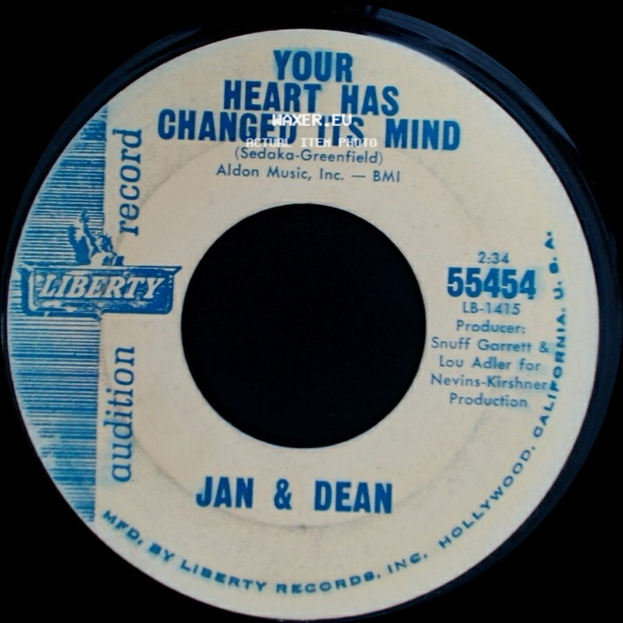Jan & Dean - Tennessee / Your Heart Has Changed It's Mind side B