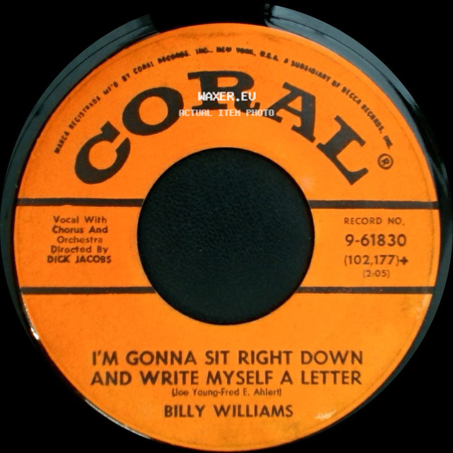 Billy Williams - Date With The Blues / I'm Gonna Sit Right Down And Write Myself A Letter side B