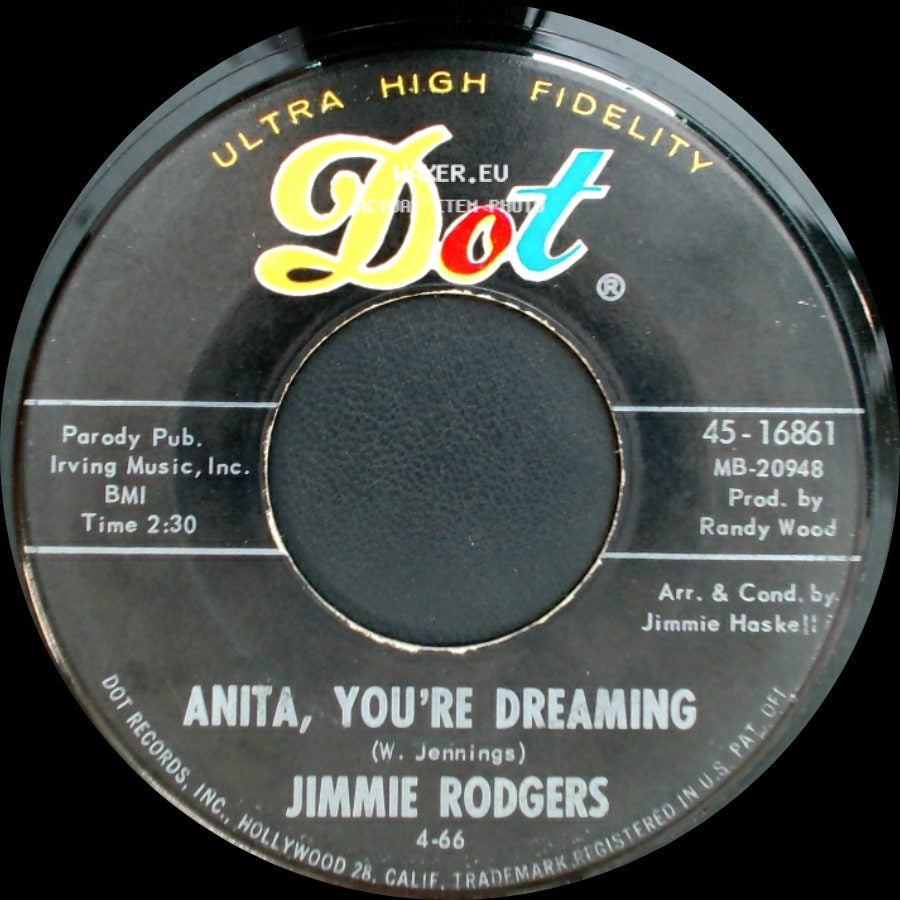 Jimmie Rodgers - It's Over / Anita, You're Dreaming side B