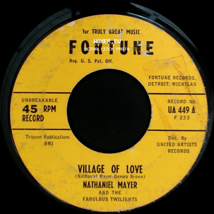 Nathaniel Mayer And The Fabulous Twilights - Village Of Love / I Want A Woman side A