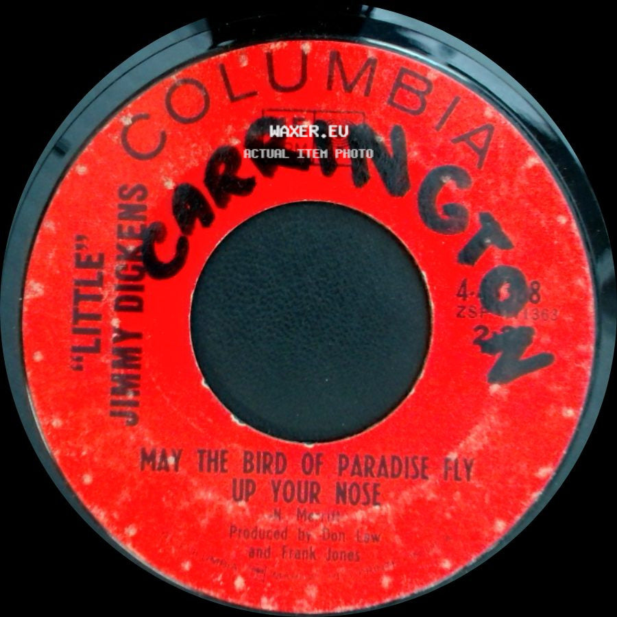 Jimmy Dickens - My Eyes Are Jealous / May The Bird Of Paradise Fly Up Your Nose side B