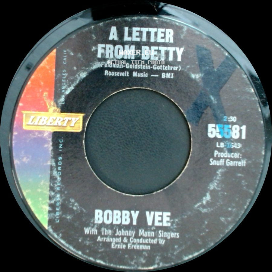 Bobby Vee - Be True To Yourself / A Letter From Betty side B