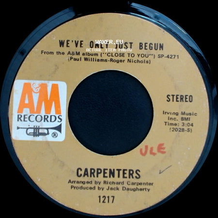 Carpenters - We've Only Just Begun / All Of My Life side A