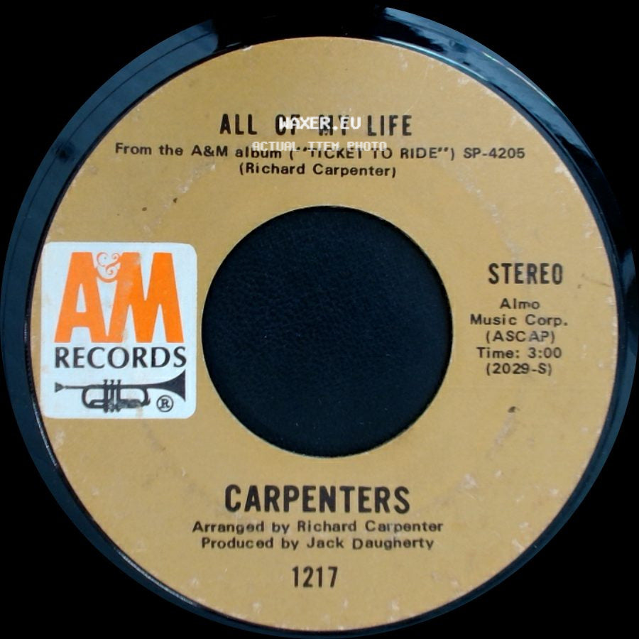 Carpenters - We've Only Just Begun / All Of My Life side B