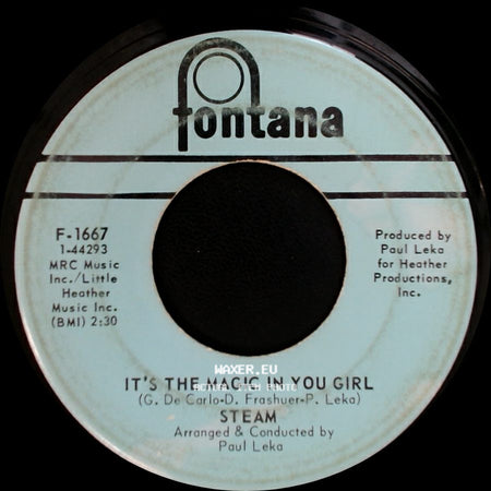 Steam - Na Na Hey Hey Kiss Him Goodbye / It's The Magic In You Girl side B