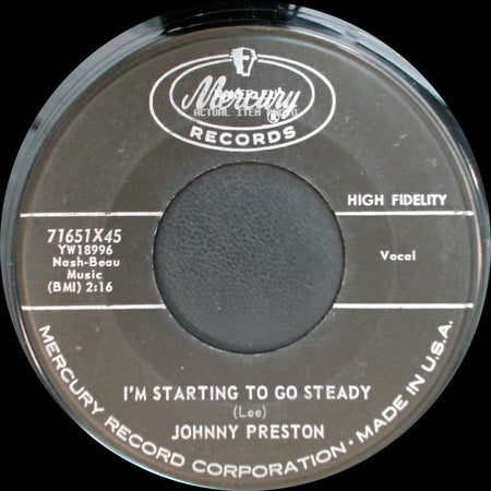 Johnny Preston - Feel So Fine / I'm Starting To Go Steady side B