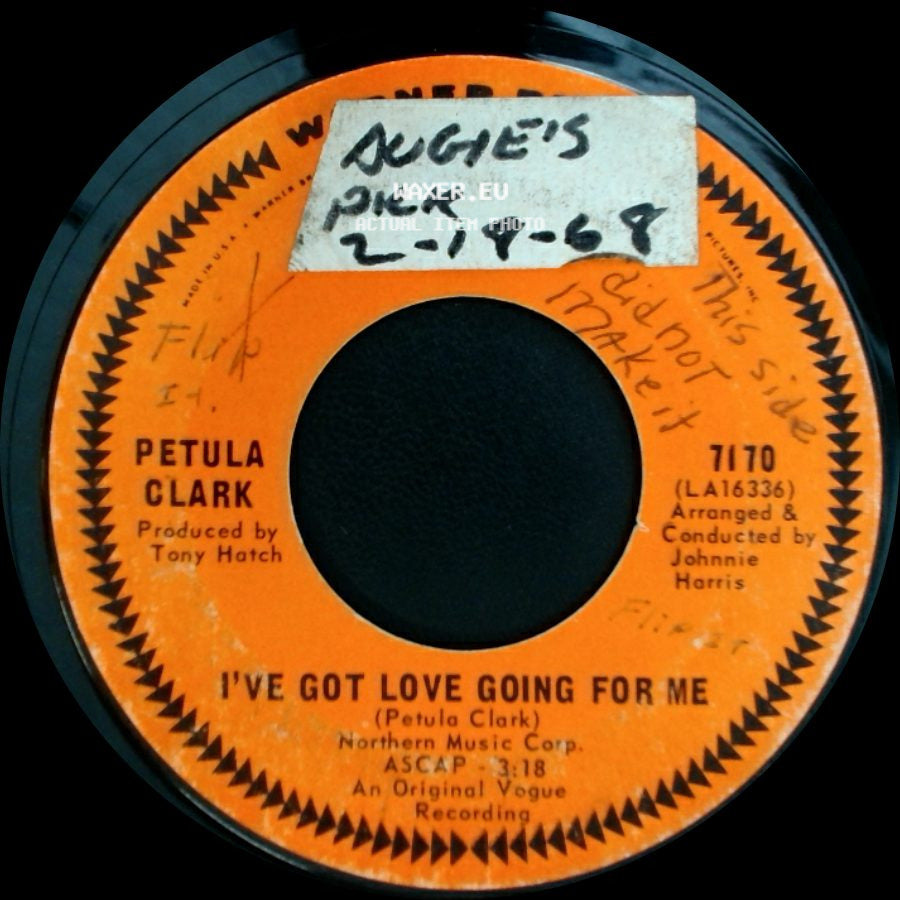Petula Clark - Kiss Me Goodbye / I've Got Love Going For Me side B
