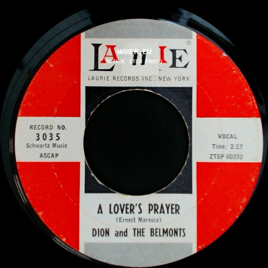 Dion And The Belmonts - Every Little Thing I Do / A Lover's Prayer side B