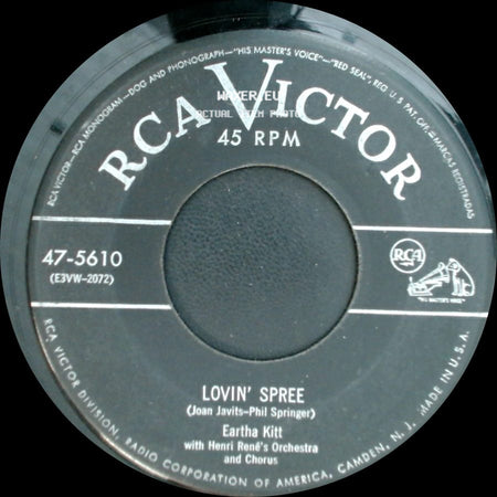 Eartha Kitt With Henri René's Orchestra And Chorus / Eartha Kitt - Somebody Bad Stole De Wedding Bell (Who's Got De Ding Dong) / Lovin' Spree side B