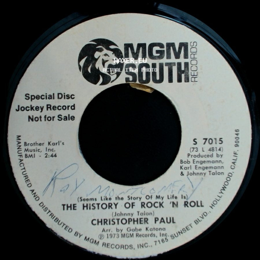Christopher Paul - The History Of Rock 'n Roll (Seems Like The Story Of My Life Is) / Josephine side A