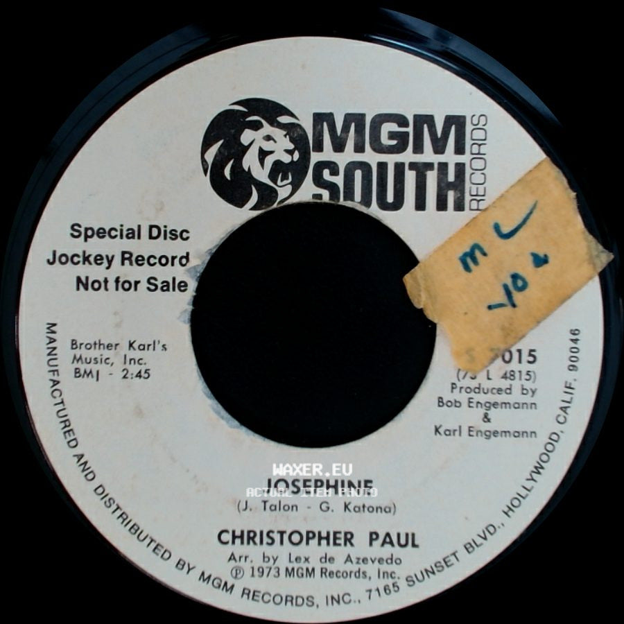Christopher Paul - The History Of Rock 'n Roll (Seems Like The Story Of My Life Is) / Josephine side B