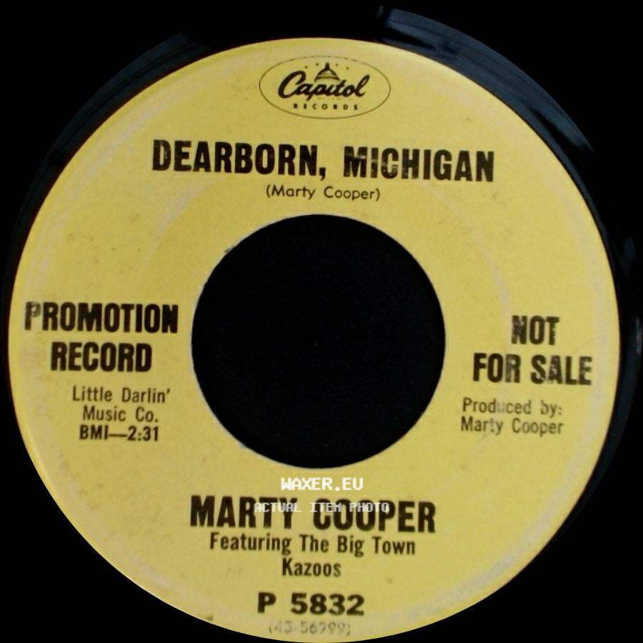 Marty Cooper Featuring The Big Town Kazoos - Dearborn, Michigan / Mr. Kazoo Man side A