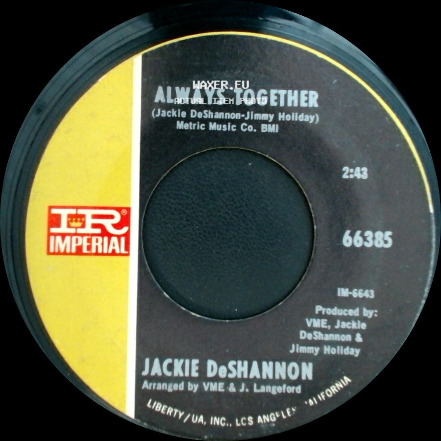 Jackie Deshannon - Put A Little Love In Your Heart / Always Together side B