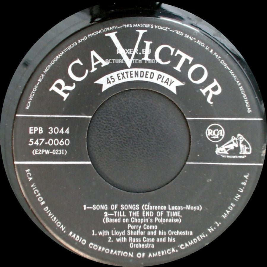 Perry Como - Song Of Songs / Till The End Of Time / Temptation / If side A