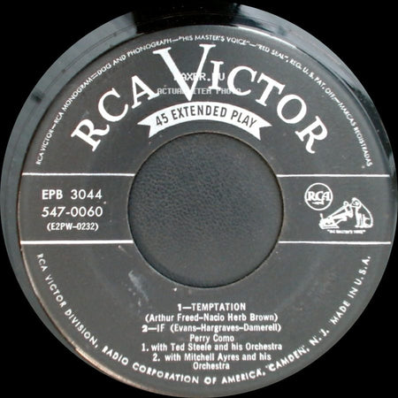 Perry Como - Song Of Songs / Till The End Of Time / Temptation / If side B