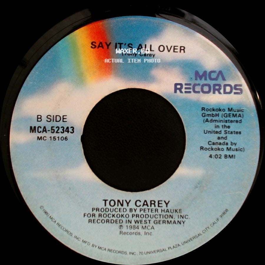 Tony Carey - A Fine Fine Day / Say It's All Over side B