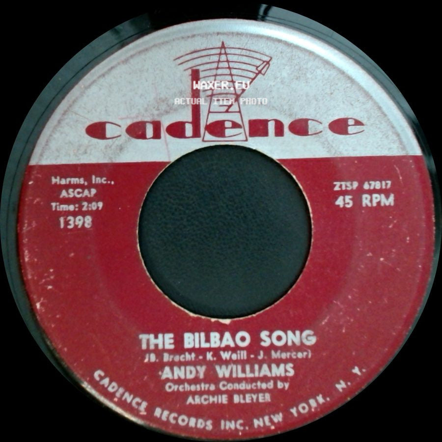 Andy Williams - How Wonderful To Know / The Bilbao Song side B