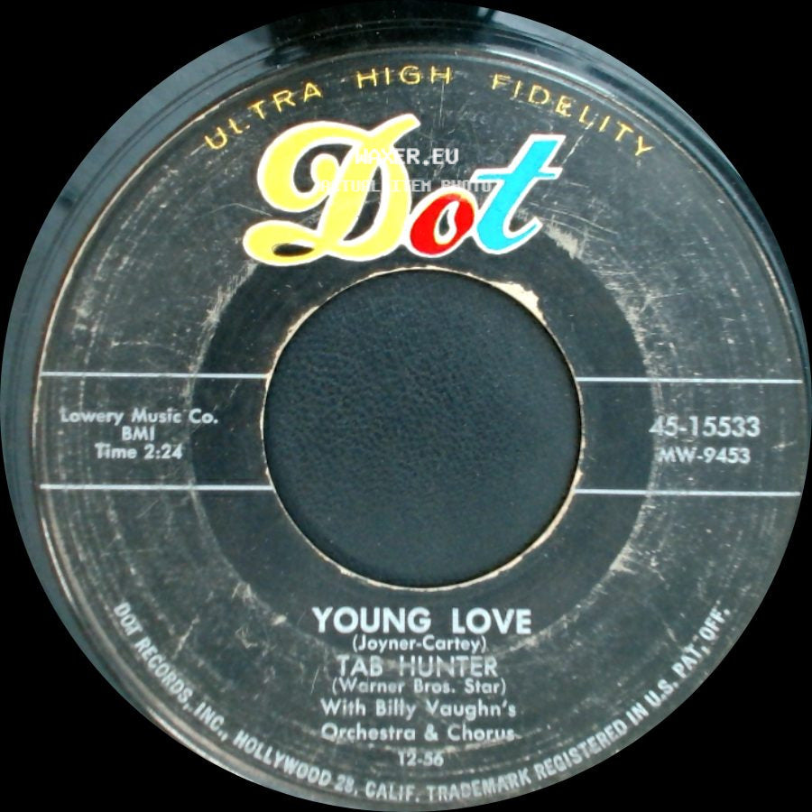 Tab Hunter - Young Love / Red Sails In The Sunset side A