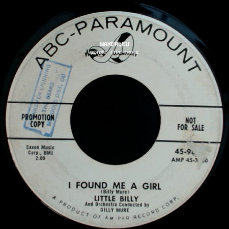 Little Billy - Say It Like You Mean It / I Found Me A Girl side B