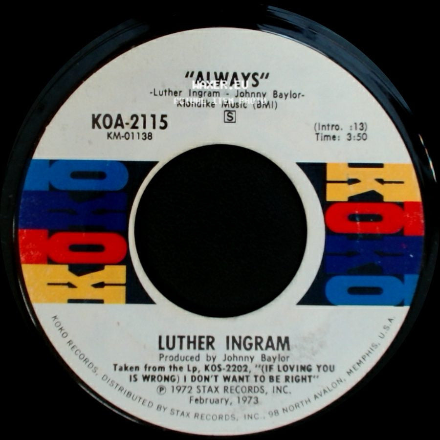 Luther Ingram - Help Me Love / Always side B